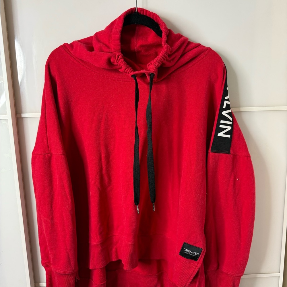 Calvin Klein Bold Red Cowlneck Sweatshirt Size XL